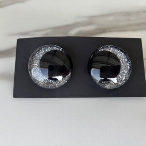Handmade hand painted 35mm safety eyes SILVER
